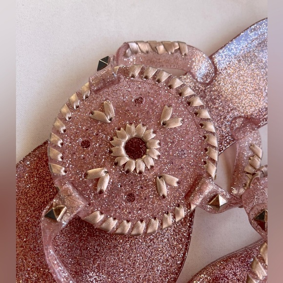 Jack Rogers‎ Women's Pink and Rose Gold Sparkle Georgica Jelly Sandal Size 9 - Picture 4 of 5